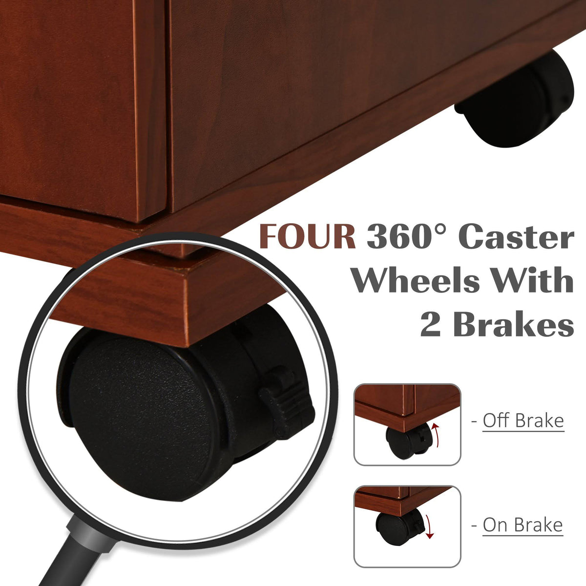 Printer Stand with Casters Mobile File Cabinet I542