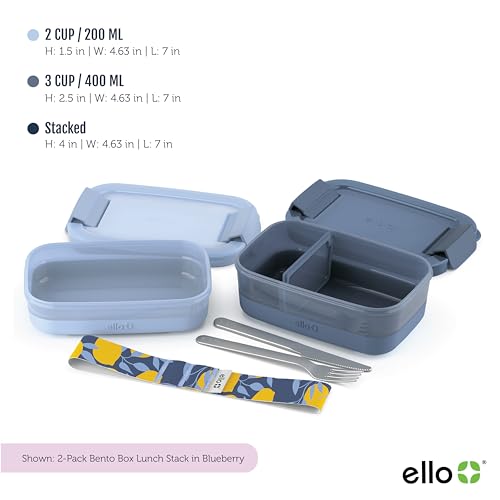 2-Pack Plastic Food Storage Container Bento Box S874