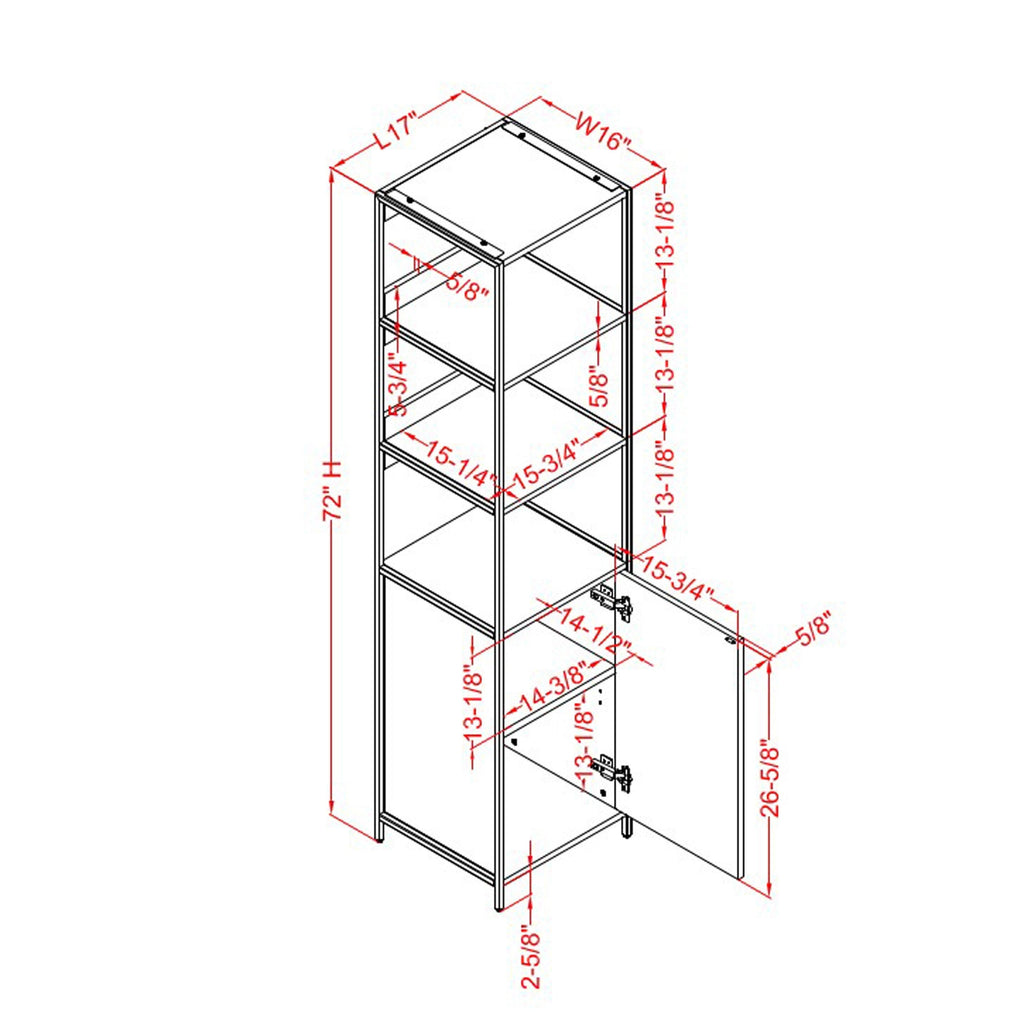 Grey 3-Shelf Storage Bookshelf C98073