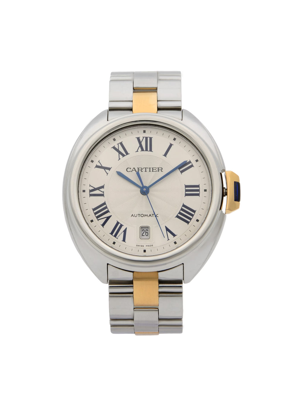 18k Rose Gold Steel Silver Guilloche Automatic Men Watch P38199