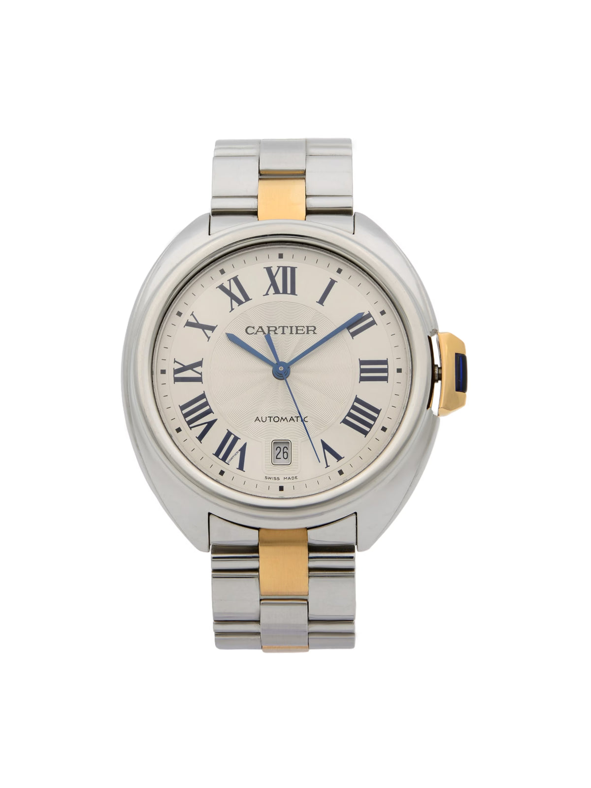18k Rose Gold Steel Silver Guilloche Automatic Men Watch P38199