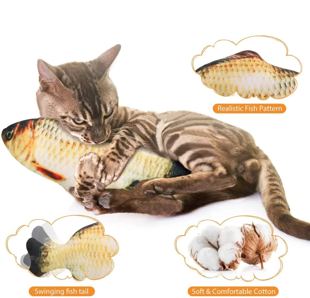Flopping Fish Cat Toy with Catnip Bag Motion Plush Interactive Cat Toy M309209
