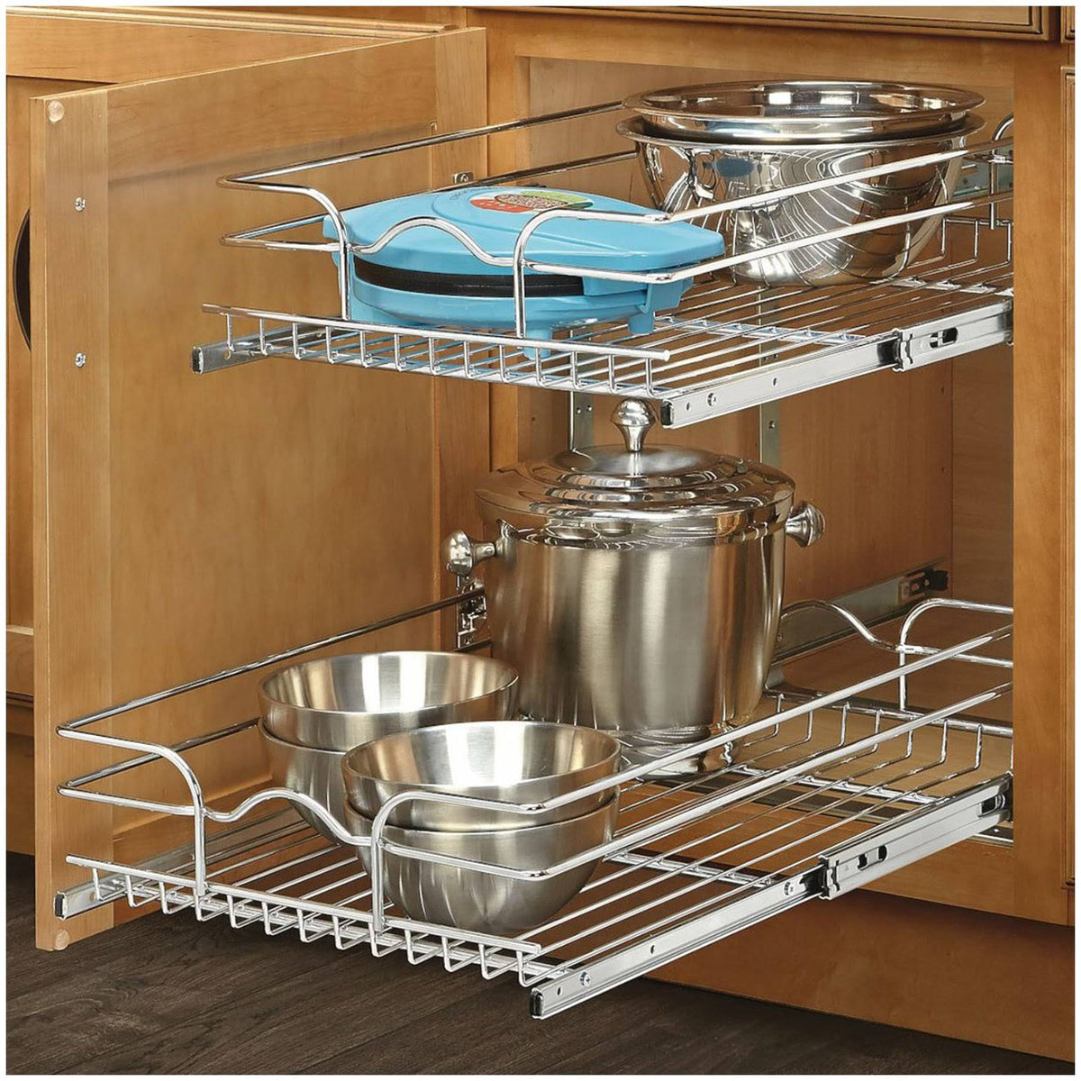 15 in. W x 22 in. D 2-Tier Wire Basket N84348