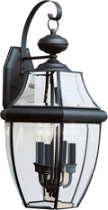 Black Three-Light Outdoor Wall Lantern R834