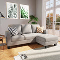 Light Gray Convertible Sectional Sofa with Ottoman H465