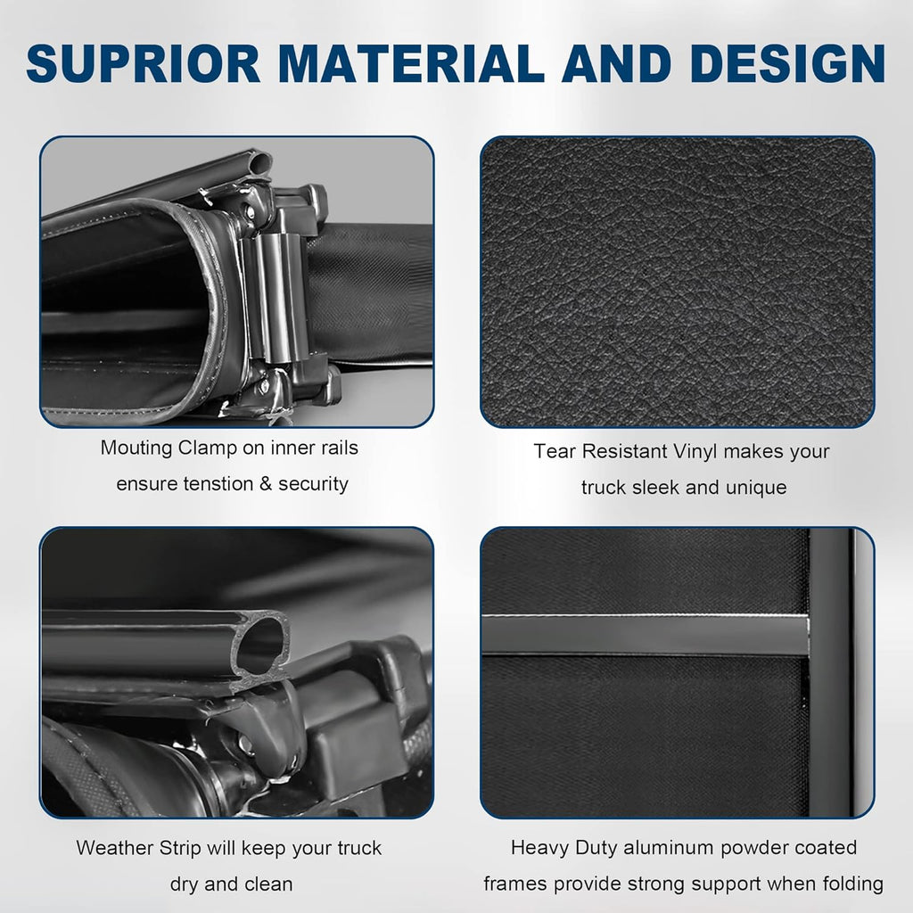 Tri-Fold Soft Truck Bed Tonneau Cover for Toyota Tacoma 5 FT Bed O628773