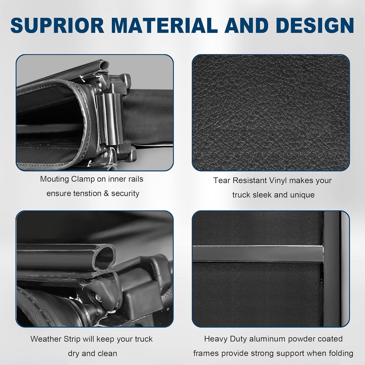 Tri-Fold Soft Truck Bed Tonneau Cover for Toyota Tacoma 5 FT Bed O628773