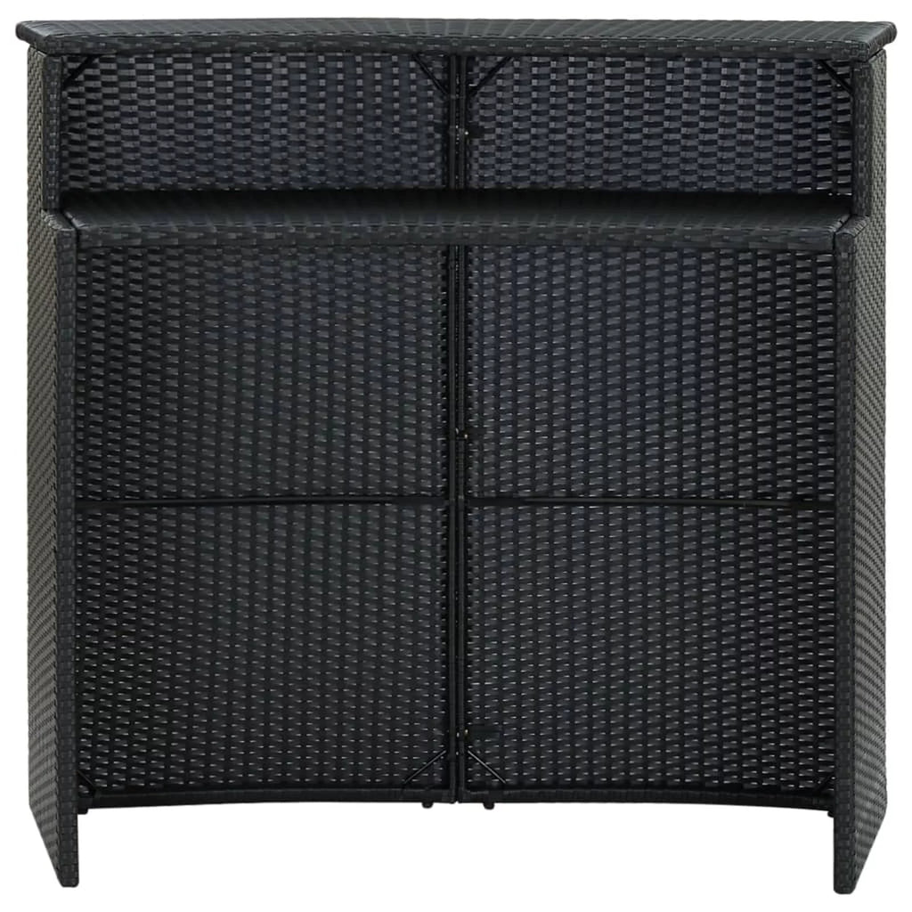 Black Poly Rattan 2-Tier Bar Table R195104