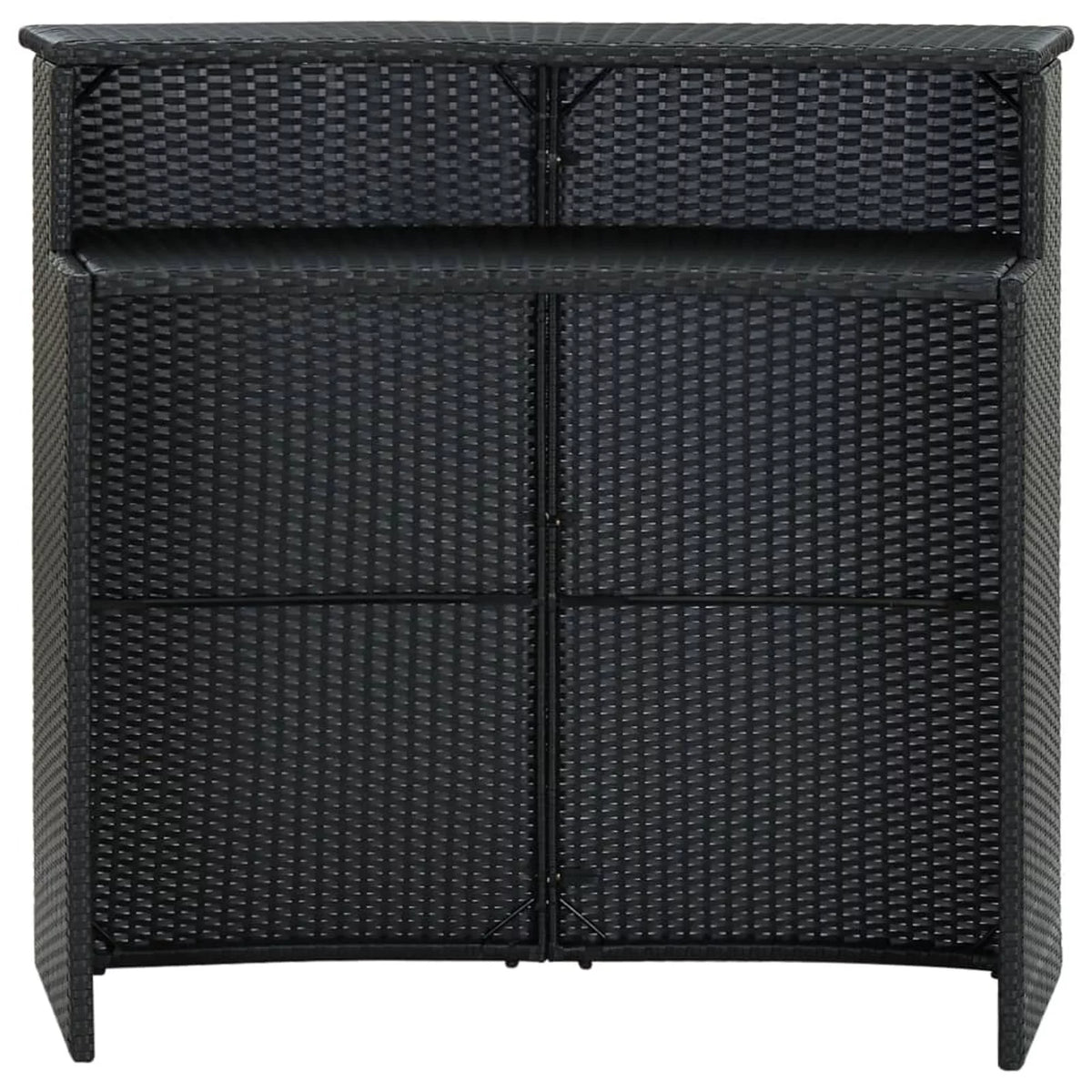 Black Poly Rattan 2-Tier Bar Table R195104