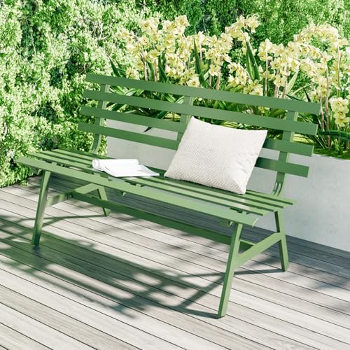 Blue Weatherproof Aluminum Outdoor Bench O1172
