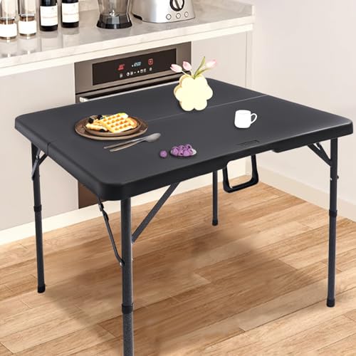34" Black Folding HDPE Table with Carrying Handle E24459