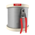 1/8 T316 Stainless Steel Cable with Cutter, 150FT Wire Rope, 7x7 Strands, Pack of 2 B5861