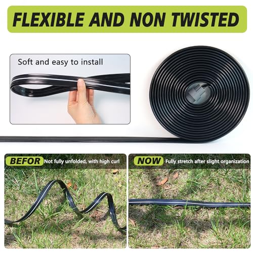 Flat Soaker Hose 100 Ft with Garden Staples and Splitters T678786