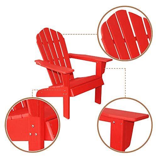 Resin Teak Red Plastic HDPE Poly Lumber Adirondack Chair R719606