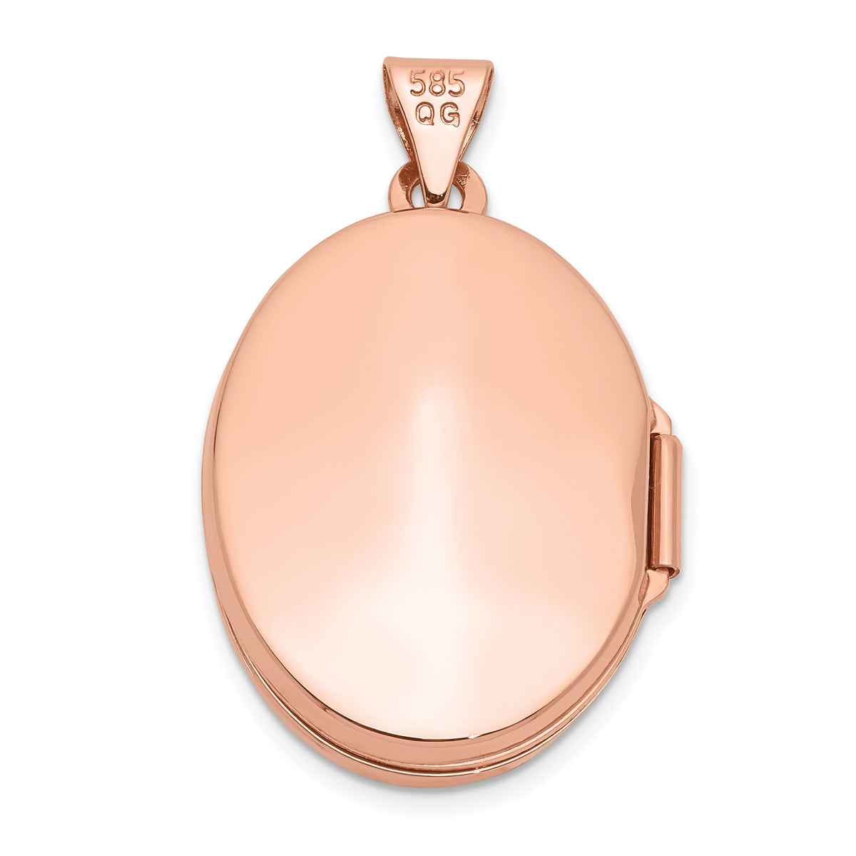 14k Rose Gold Polished 21mm Oval Locket S818