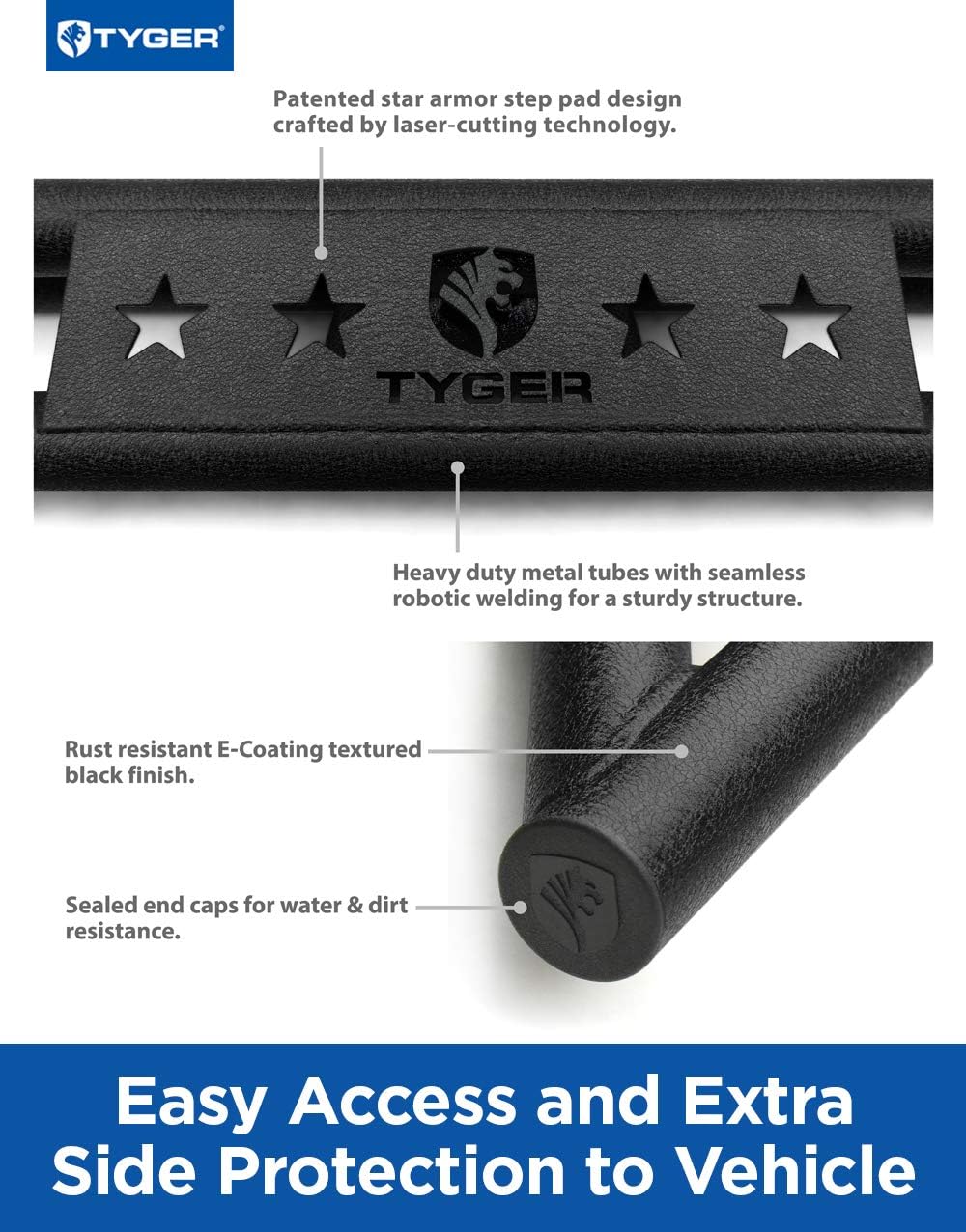 Textured Black Side Step Rails I112