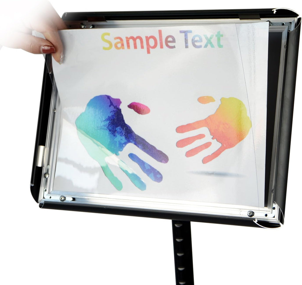 Adjustable Heavy Duty Pedestal Poster Stand with Square Steel Base D4859
