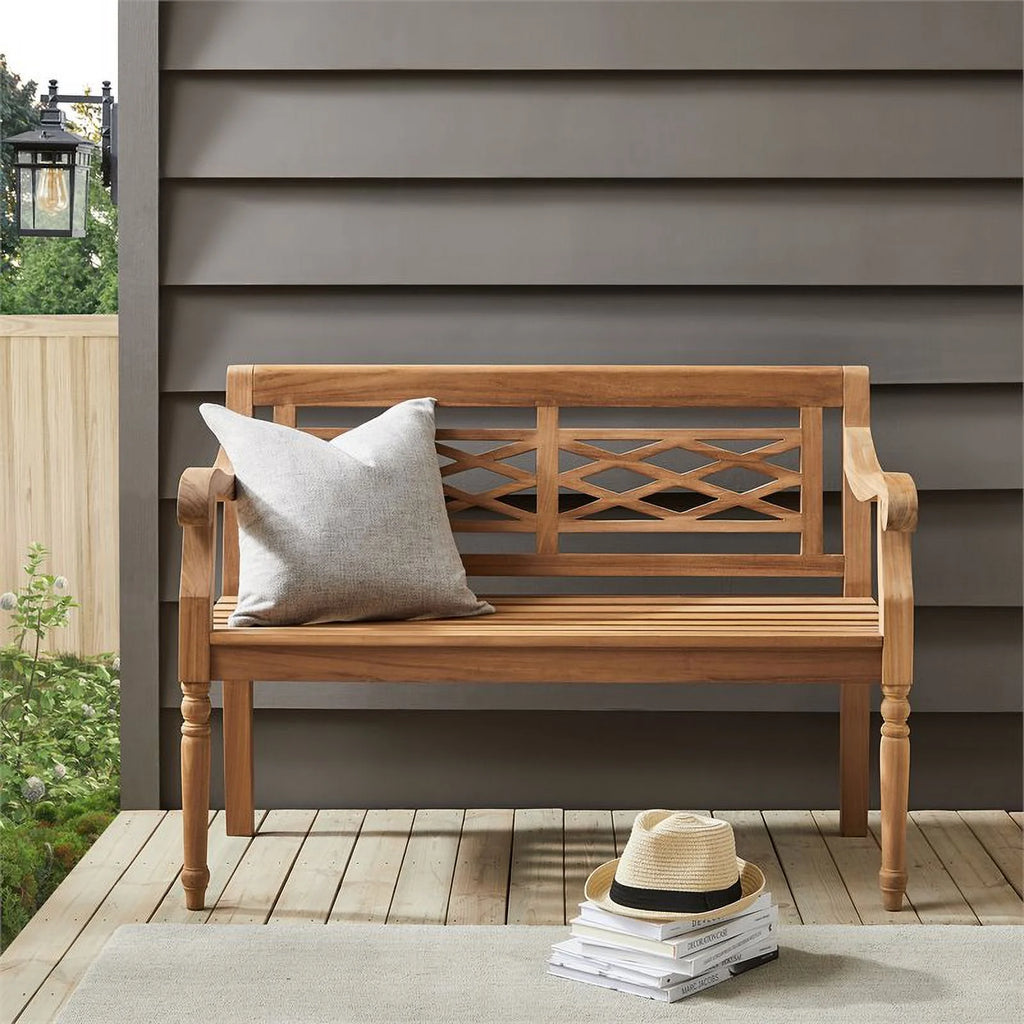 2-Person Teak Wood Indoor Outdoor Bench A913