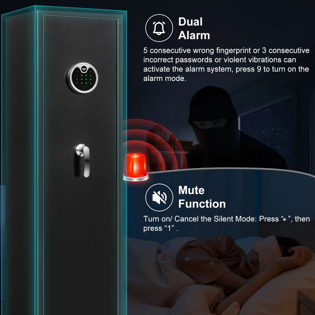 Biometric Fingerprint Long Gun Safe with Alarm System G7530