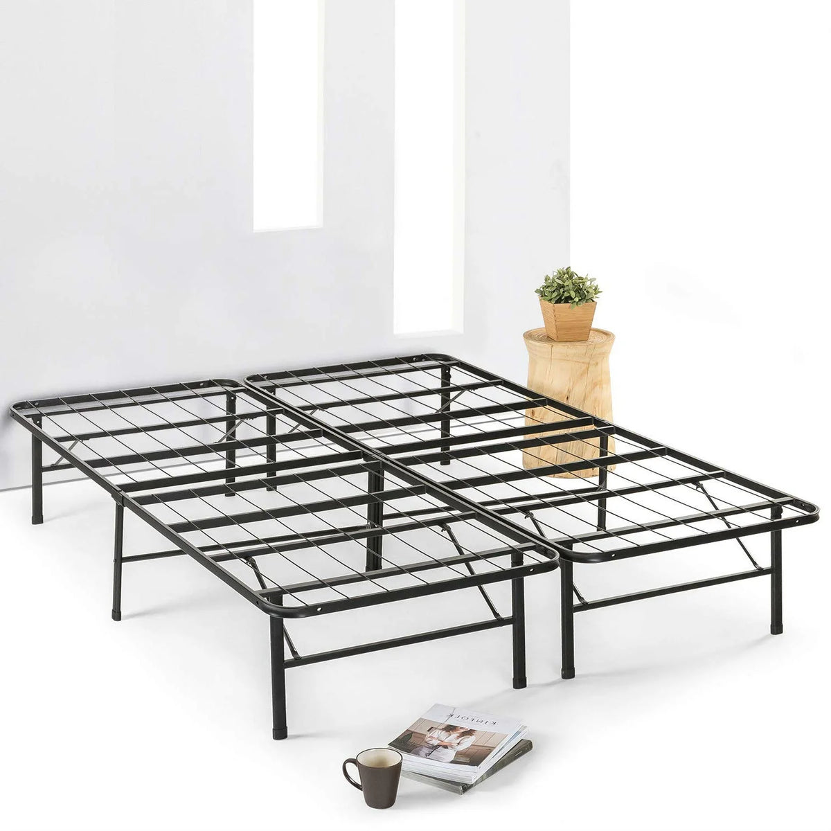 Queen Size Folding Metal Platform Bed Frame with Storage G38128