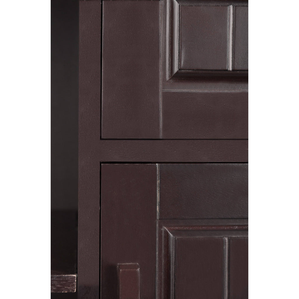 Dark Birch Floor Cabinet with 1 Door, 1 Drawer and 3 Open Shelves F24535