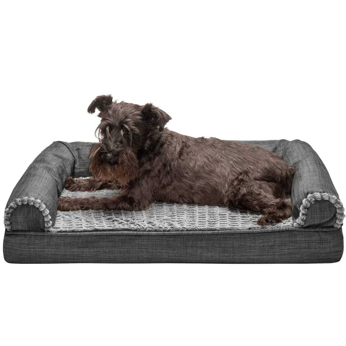 Luxe Fur & Performance Linen Sofa Bed T7056