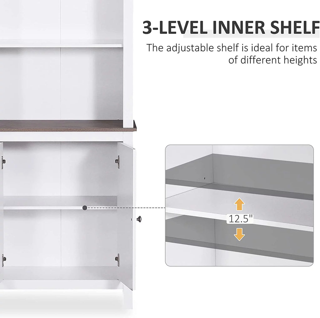 White 3-Tier Double Door Storage Cabinet E59939