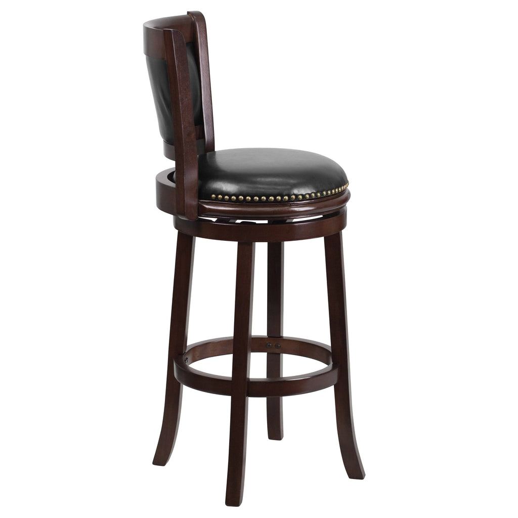 Black Leather Swivel Barstool X428
