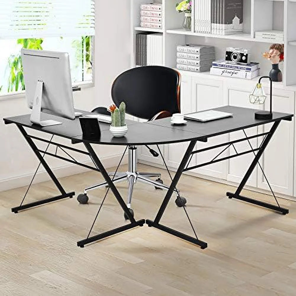 L-Shaped Corner Computer Desk with Round Corner S350