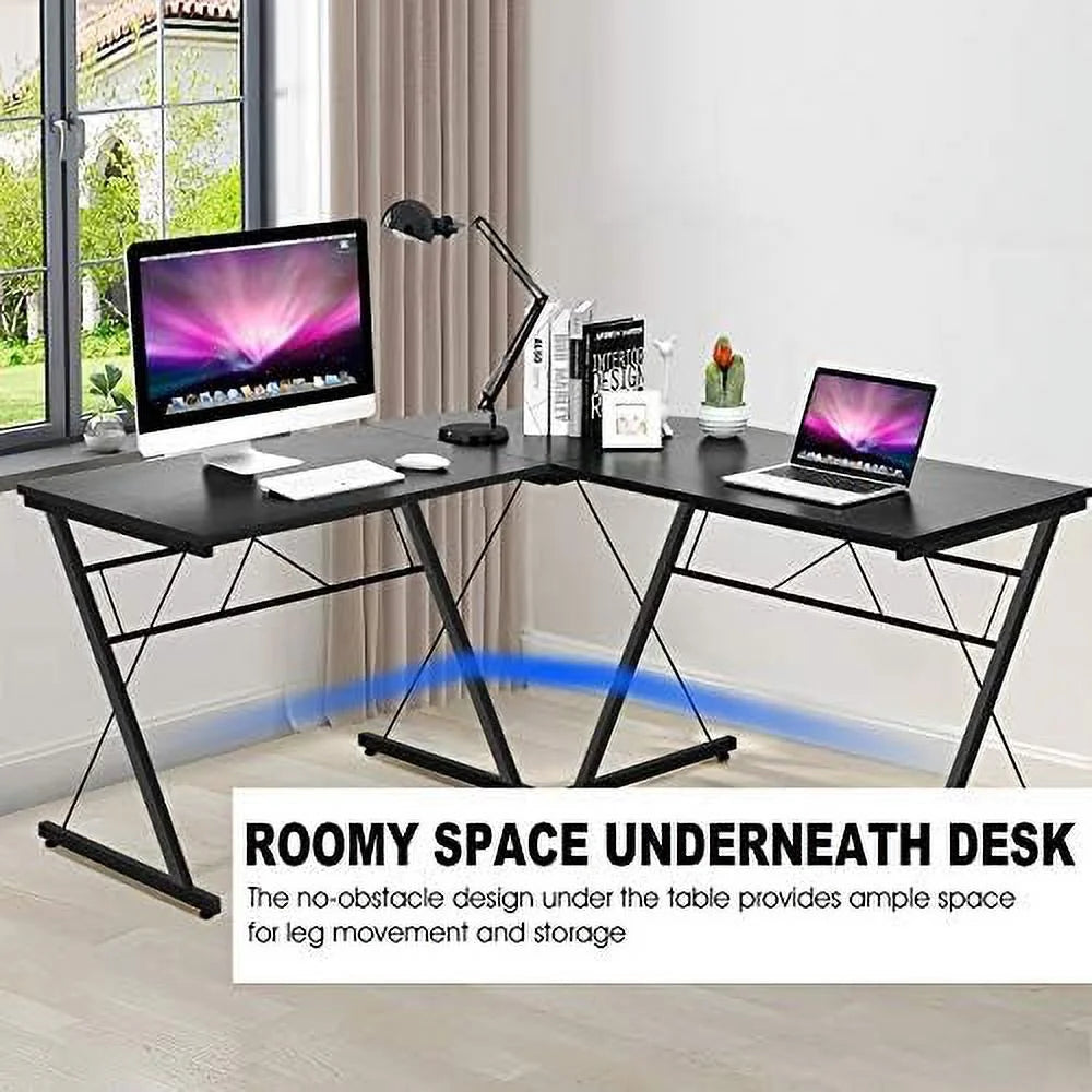 L-Shaped Corner Computer Desk with Round Corner S350