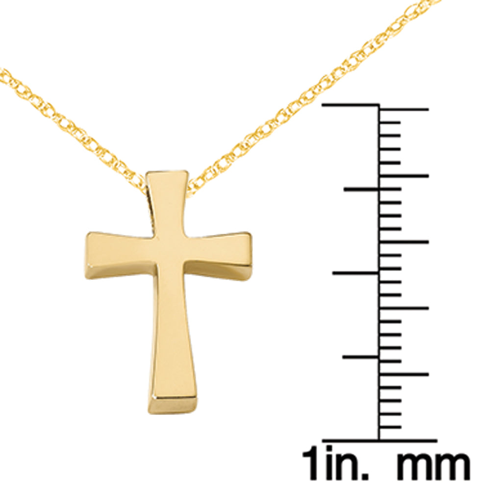 14 Karat Yellow Gold Polished Cross Pendant with 18-inch Chain P895
