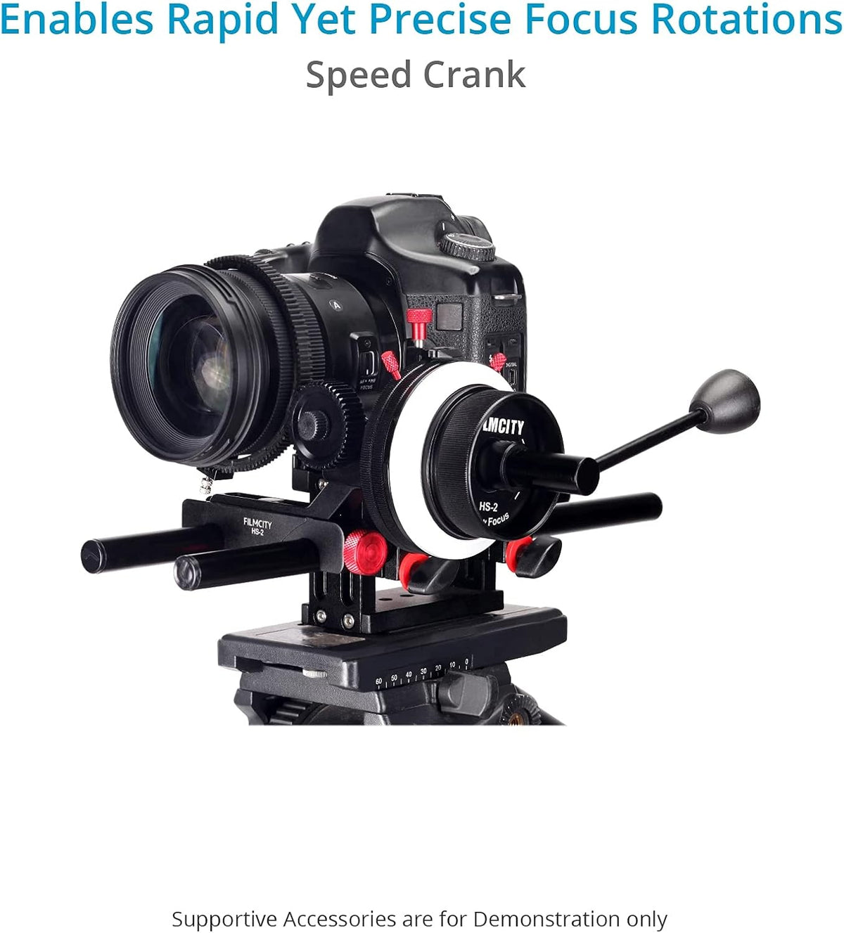 Follow Focus with A/B Hard Stops, Flexible Gear Belt & Speed Crank for 15mm Rod Support W49252