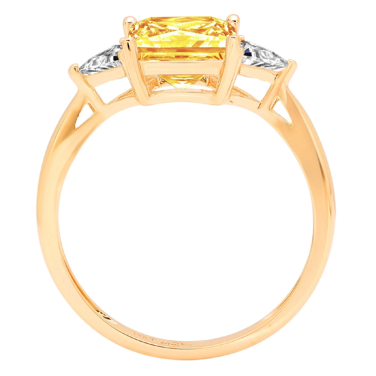 14k Yellow Gold Citrine Three-Stone Ring SZ 7 T59524