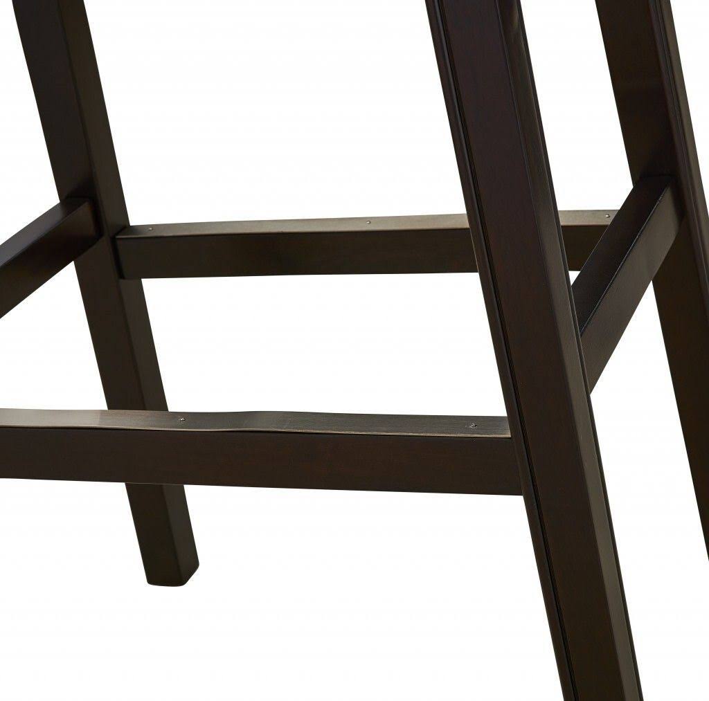Espresso and Gray Saddle Style Counter Height Bar Stool V78508