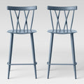 Light Blue Metal Counter Stool Set of 2 Z4561
