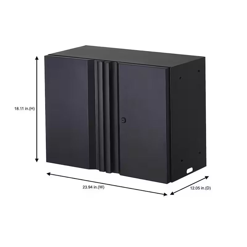 24-Gauge Steel Wall Mounted Garage Cabinet in Black V881932