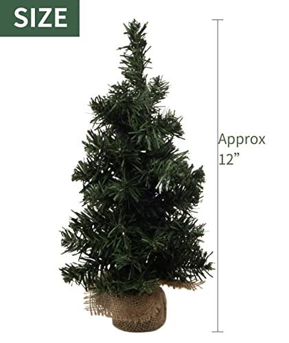 2 Pack Mini Artificial Pine Christmas Tree Table Top Decorations O1065