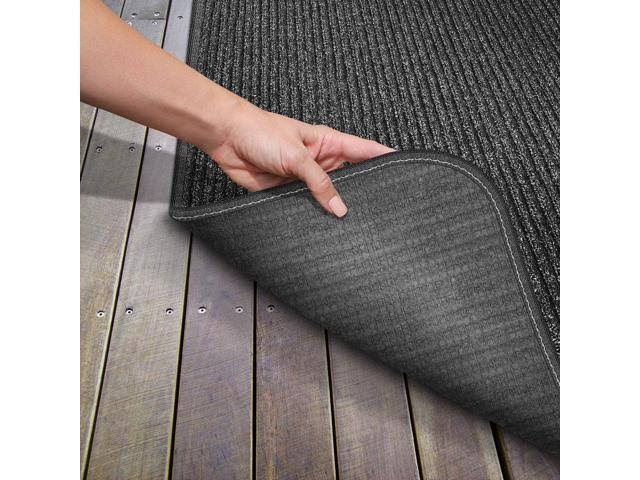 Charcoal Black Skid-Resistant Carpet Runner X47152