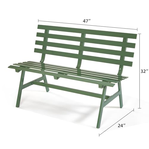 Blue Weatherproof Aluminum Outdoor Bench O1172