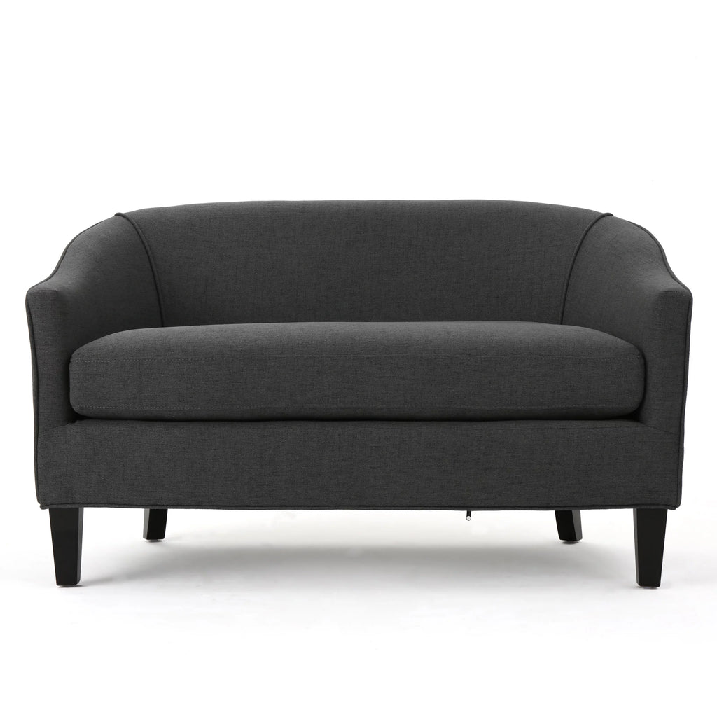 Dark Grey Fabric Loveseat E76647