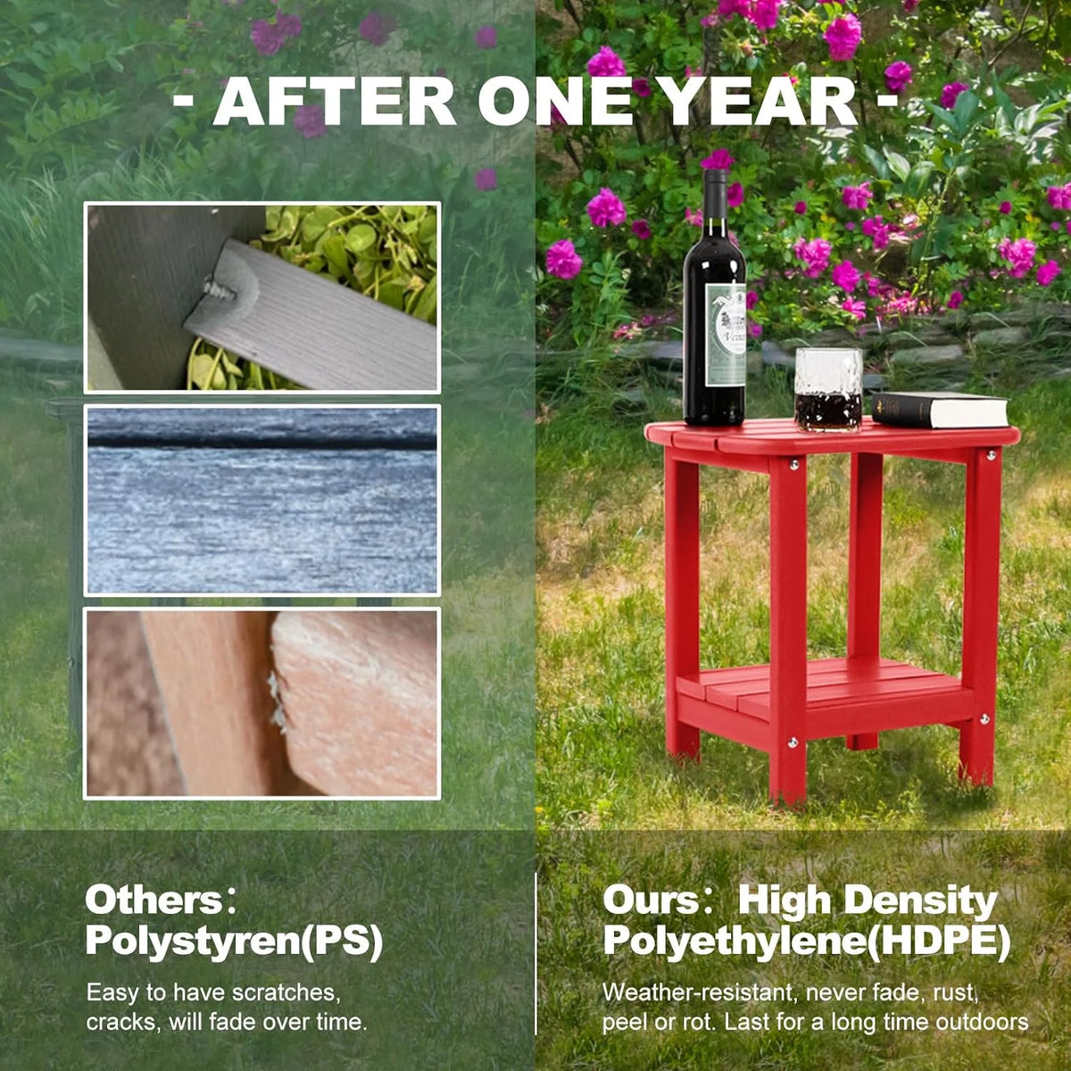Black HDPE Adirondack Side Table D851