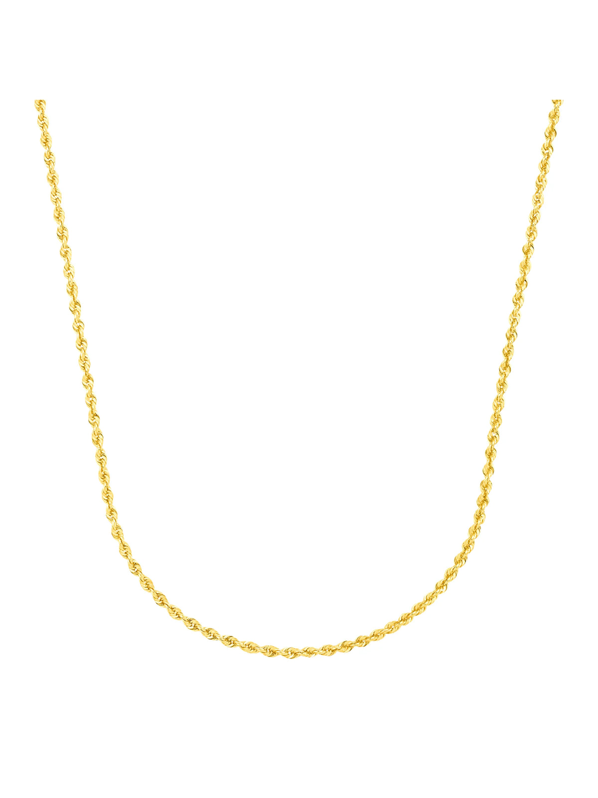 14kt Yellow Gold 20" Hollow Glitter Rope Chain Necklace A8166