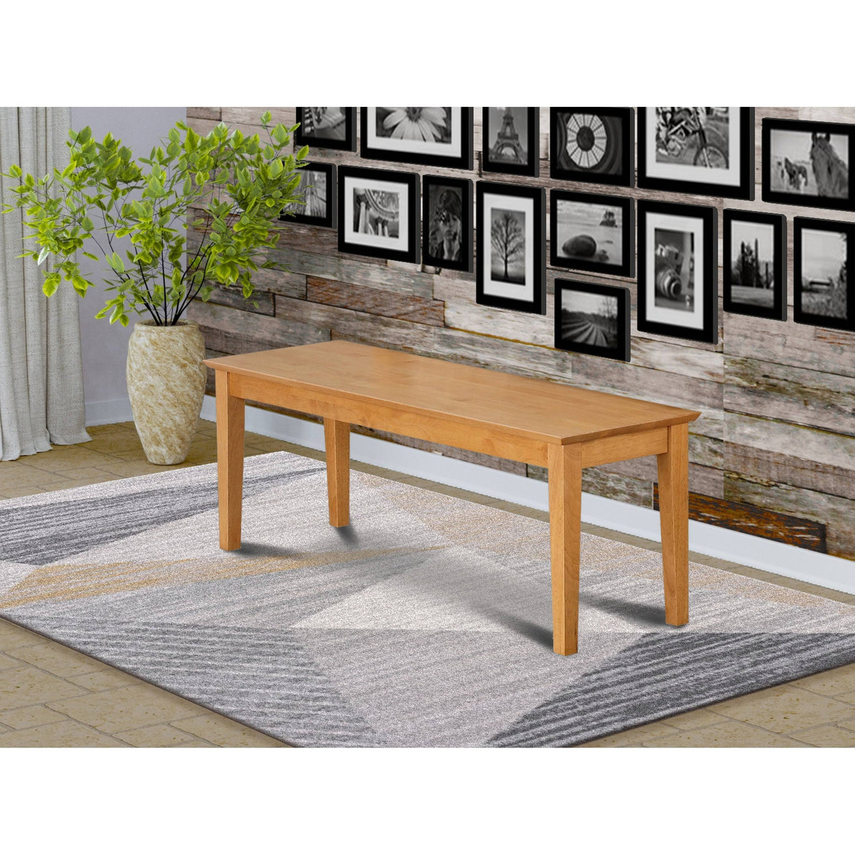 Wooden Seat Single Dining Bench (Cappuccino) J4843