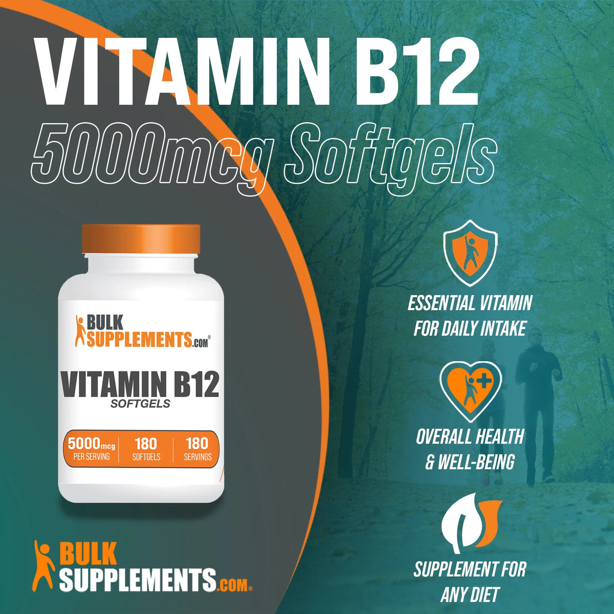 Vitamin B12 Softgels 5000mcg Cyanocobalamin 180 Softgels M2570