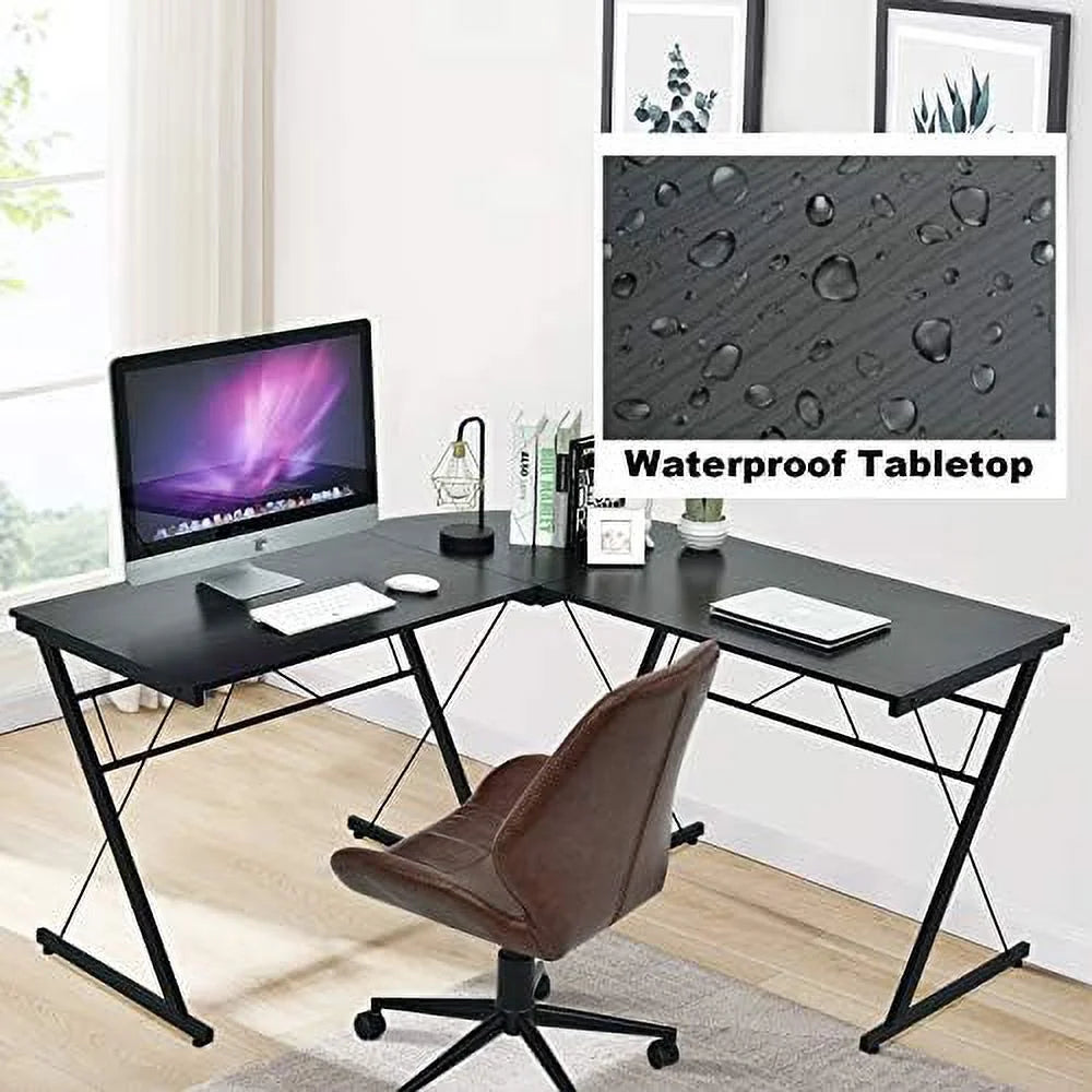 L-Shaped Corner Computer Desk with Round Corner S350