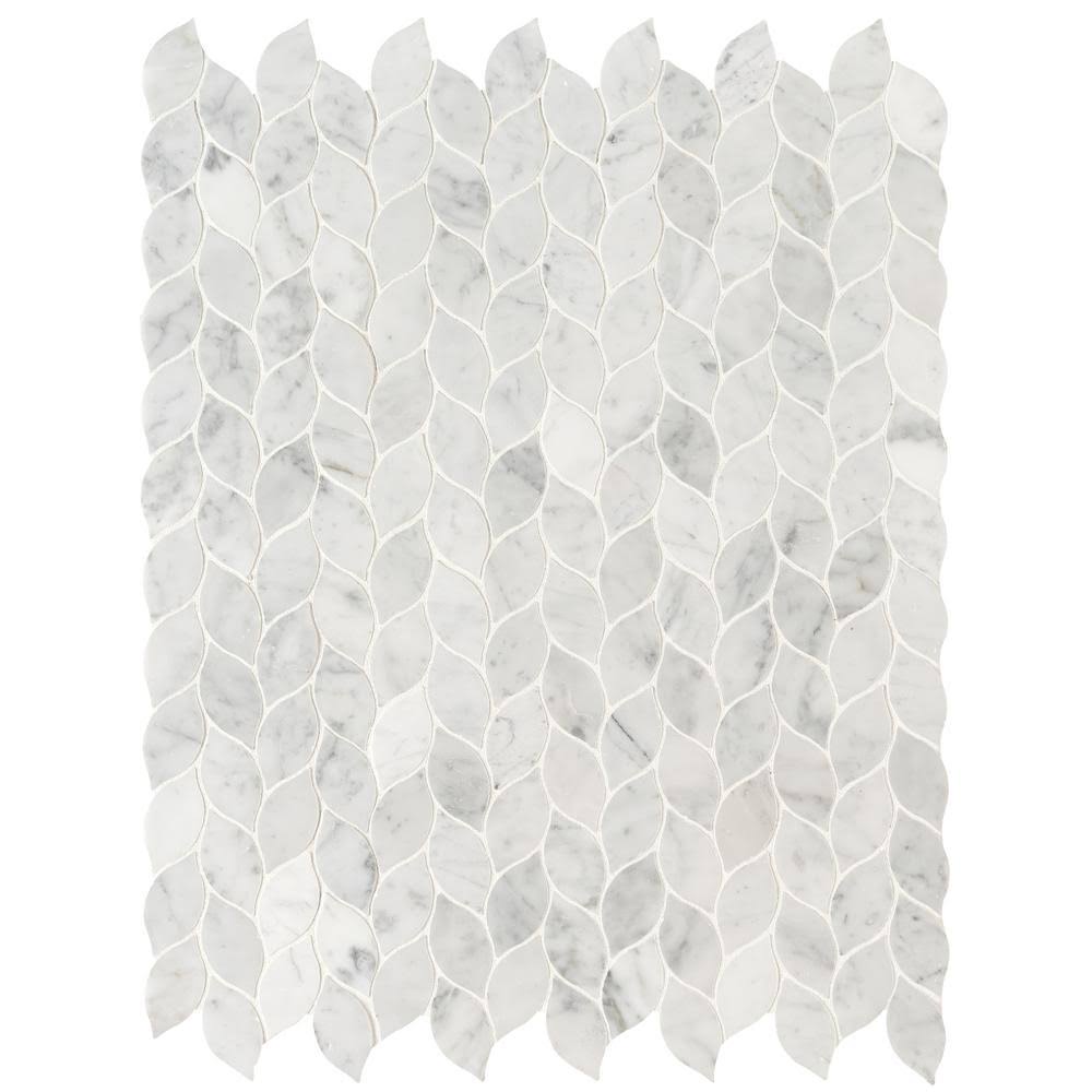 Carrara White Honed Marble Mosaic Tile I836504