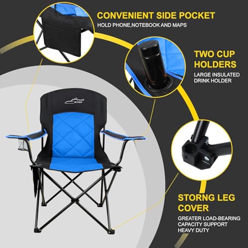 Oversized Padded Camping Chair 2 Pack Black U2793