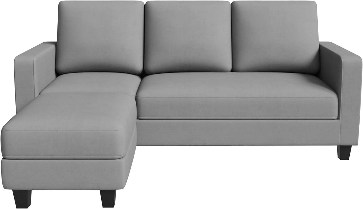 Light Gray Convertible Sectional Sofa with Ottoman H465
