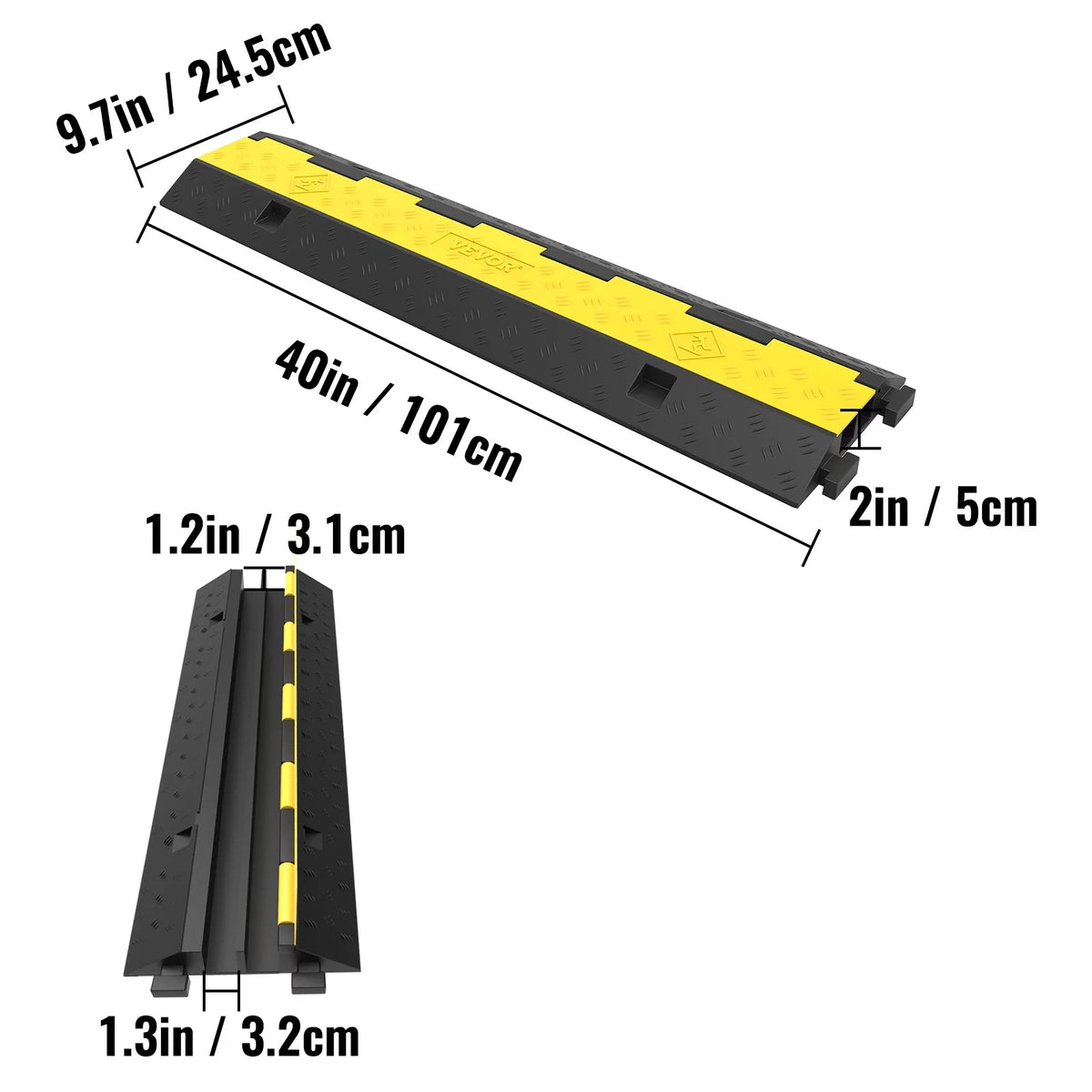 2 Channel 2 Pack Rubber Cable Protector Ramp I5325
