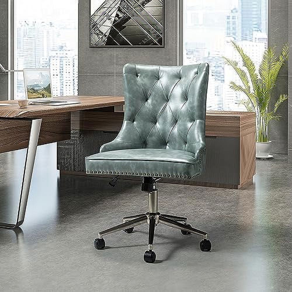 PU Leather Armless Office Chair with 5 Rolling Casters V51955